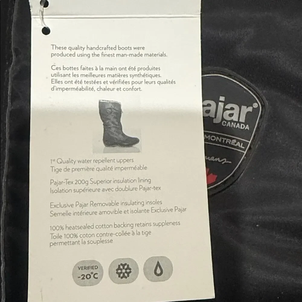 Pajar Women's Black Winter Boots size 37 (US 6 1/2-7) - Picture 9 of 10